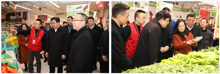 浙江省常务副省长冯飞一行视察华润万家杭州门店节前食品安全工作